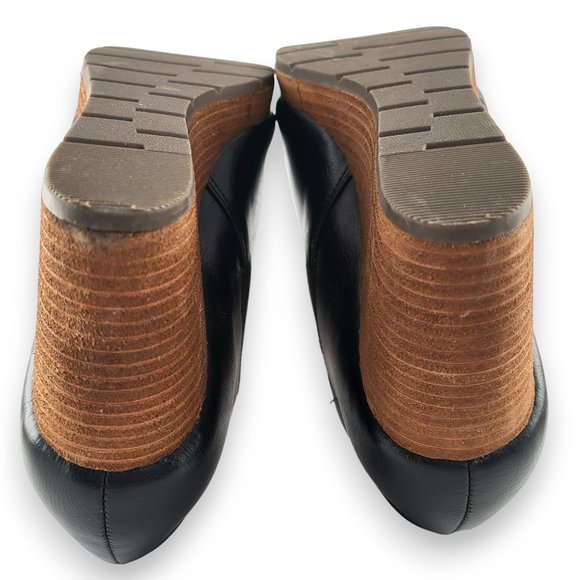 Dr. Scholl's Black Tan Almond Toe Wedge Bootie - US 9 - Picture 6 of 9
